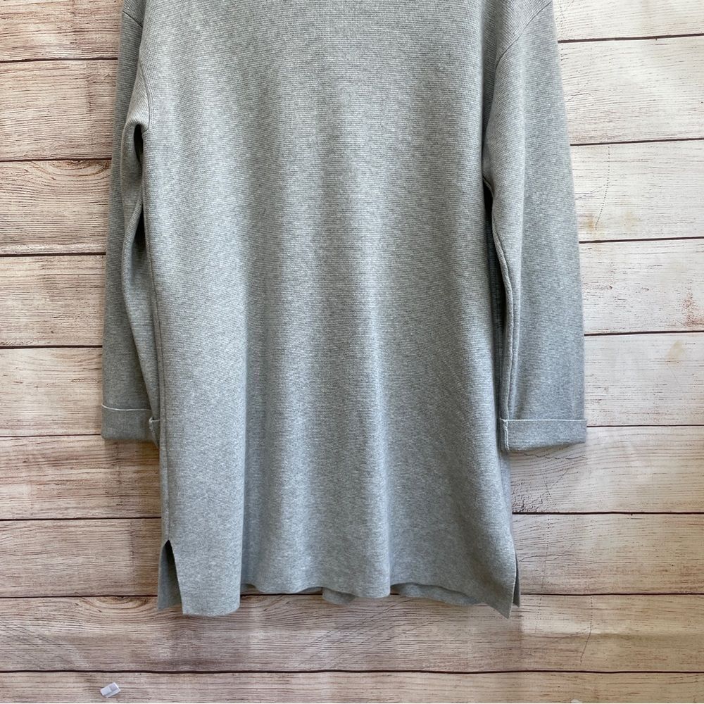 TALBOTS LONG LINE COTTON SWEATER IN‎ GRAY - Picture 7 of 8